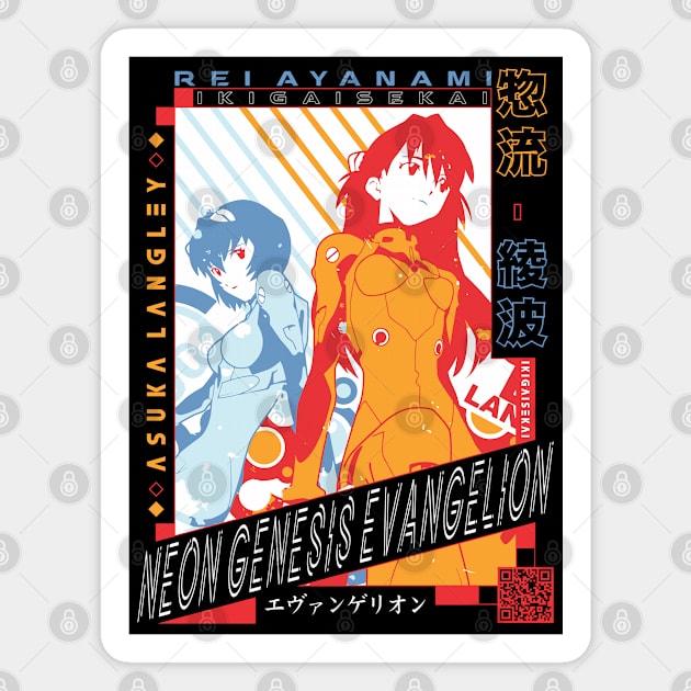 Asuka Langley - Rei Ayanami | IKIGAISEKAI V2 Magnet by IKIGAISEKAI